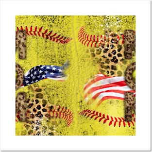 Mom leopard fur softball Posters and Art